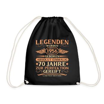 70e anniversaire absolument unique - né en 1956 - Sac de sport léger - noir - Devant