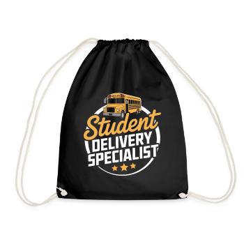 Student Delivery Specialist Funny Schulbusfahrer - Turnbeutel - Schwarz - Vorne