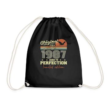 38 Jahre Geburtstag | Original Dezember 1987 - Turnbeutel - Schwarz - Vorne