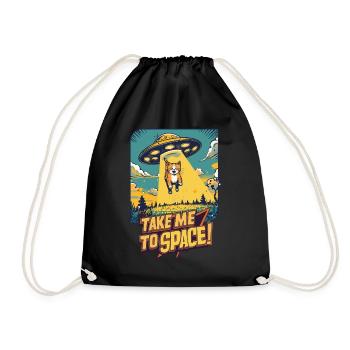 Cat UFO All-Adventure - Drawstring Bag - black - Front