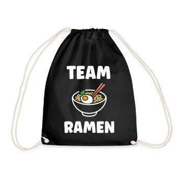 Team Ramen Illustration Noodle Bowl - Drawstring Bag - black - Front