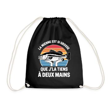 Original Fisherman Funny Humor Fishing Gift - Drawstring Bag - black - Front