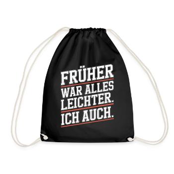 Everything used to be easier, including my 50th birthday - Drawstring Bag - black - Front