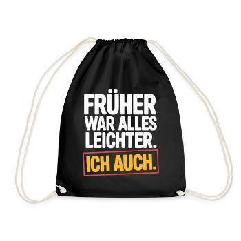 Everything used to be easier, including my 50th birthday - Drawstring Bag - black - Front