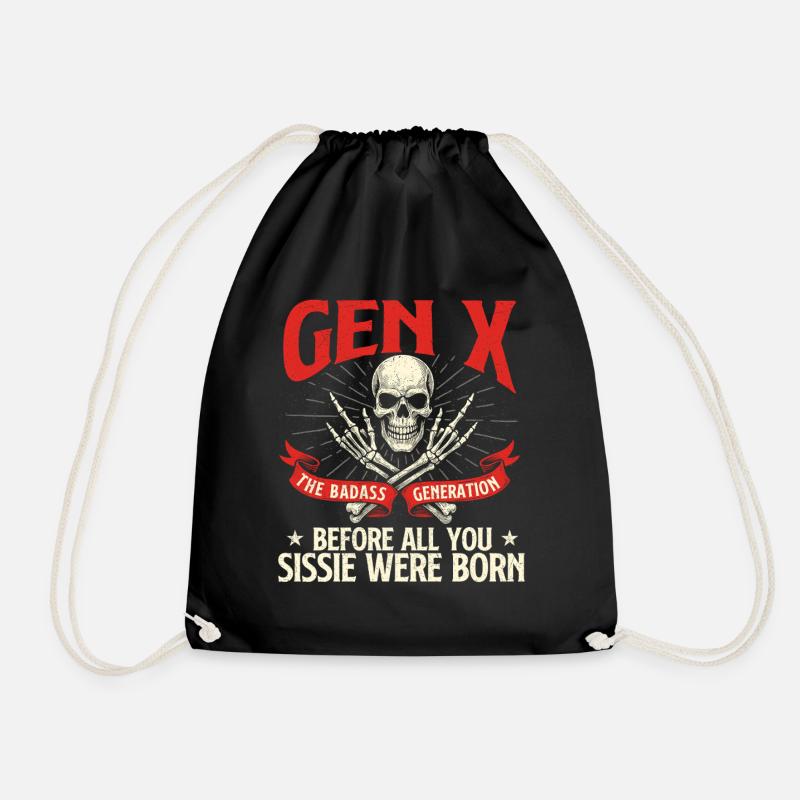 Gen X Badass Generation Retro Nostalgie Zitat - Turnbeutel - Schwarz