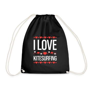 J’adore le kitesurf - Sac de sport léger - noir - Devant