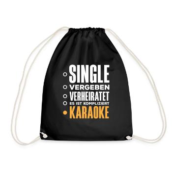 Single Vergeben Karaoke Lustiges Karaoke Singen - Turnbeutel - Schwarz - Vorne