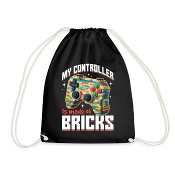 Building Blocks Gamer Gaming Brick Builder - Turnbeutel - Schwarz - Vorne