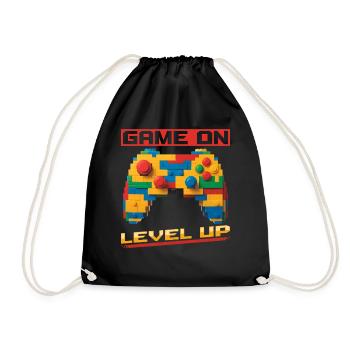 Building Blocks Gamer Gaming Brick Builder - Turnbeutel - Schwarz - Vorne