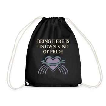 Groovy Pride Retro Equality Queer Story - Drawstring Bag - black - Front