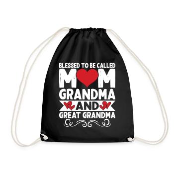 Oma Mama Geschenk Weihnachtsgeschenke Großmutter  - Turnbeutel - Schwarz - Vorne