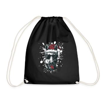 Horse Christmas Funny - Drawstring Bag - black - Front