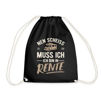 I have to give a shit, I'm retired in 2026 - Drawstring Bag - black - Front