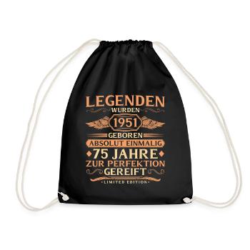 75e anniversaire absolument unique - né en 1951 - Sac de sport léger - noir - Devant
