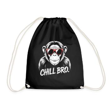 Chill Bro Affe Mit Sonnenbrille - Turnbeutel - Schwarz - Vorne