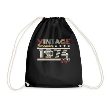 Cadeau Décembre 1974 - Sac de sport léger - noir - Devant