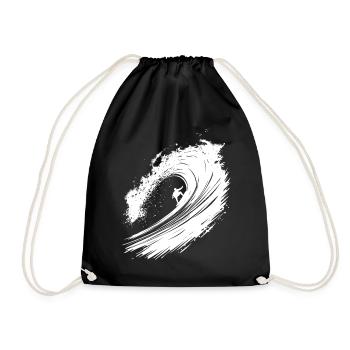 Surfen Design Surfer Illustration - Turnbeutel - Schwarz - Vorne