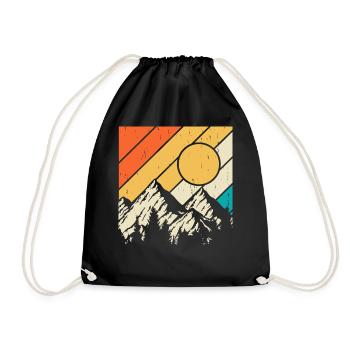 Hiking Hiker Mountaineer Gift - Drawstring Bag - black - Front