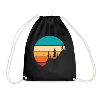 Hiking Hiker Mountaineer Gift - Drawstring Bag - black - Front