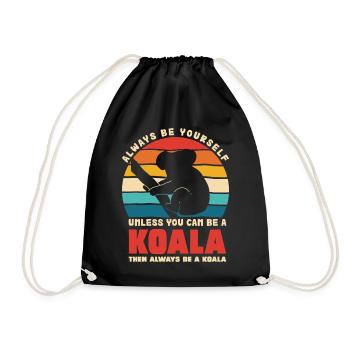 Koala Motto Retro Sunset - Drawstring Bag - black - Front