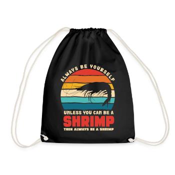 Crevette Thème Rétro Coucher de soleil - Sac de sport léger - noir - Devant