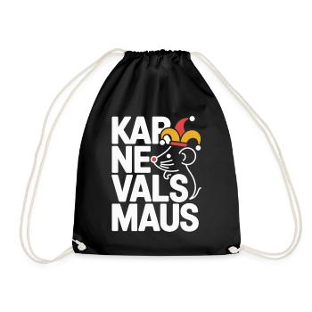 Karnevalsmaus Karneval Köln Kölner Karnevals Maus - Turnbeutel - Schwarz - Vorne