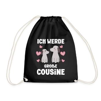 Un grand cousin annonce un chiot de chien - Sac de sport léger - noir - Devant