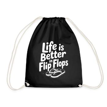 La vie est meilleure en tongs - Sac de sport léger - noir - Devant