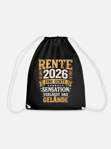 Rente 2026 SENSATION verlässt das Gelände Vintage - Turnbeutel - Schwarz