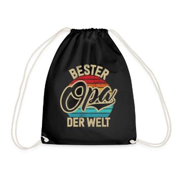 Bester Opa Der Welt Retro Großeltern Großpapa - Turnbeutel - Schwarz - Vorne