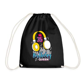 Birthday Queen 35th Birthday - Drawstring Bag - black - Front
