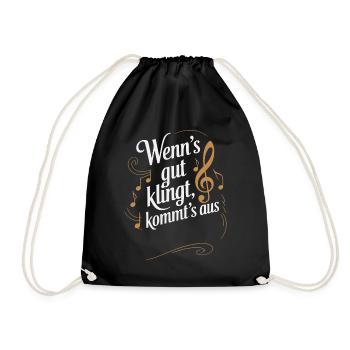 Personalization - If it sounds good, it gets away - Drawstring Bag - black - Front