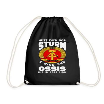 Sturm Wind Ossi In Rage Spruch DDR Stolz - Drawstring Bag - black - Front