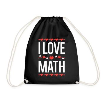 I Love Math Design - Drawstring Bag - black - Front