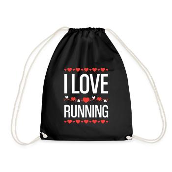 I Love Running - Drawstring Bag - black - Front