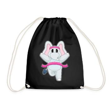 Elephant Jogger Jogging Sport - Drawstring Bag - black - Front