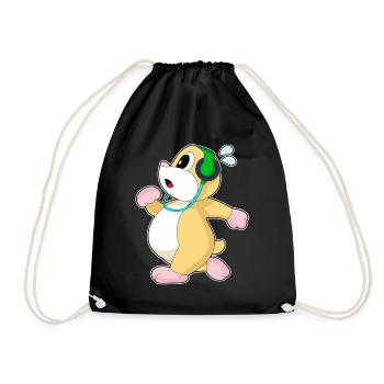 Hamster Jogger Jogging Sports - Drawstring Bag - black - Front