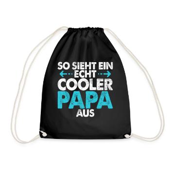 So Sieht Ein Echte Cooler Papa Aus Vatertag - Turnbeutel - Schwarz - Vorne