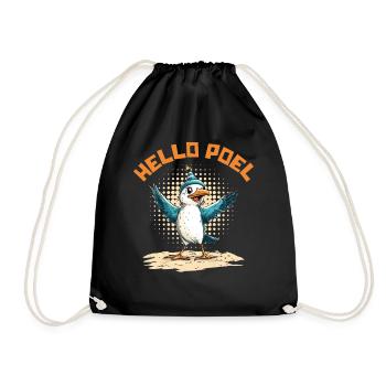 Baltic Sea Holiday MOIN POEL Souvenier Funny - Drawstring Bag - black - Front