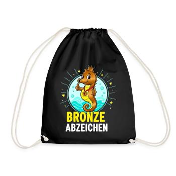 Bronze Badge Swimming Course Passed - Drawstring Bag - black - Front