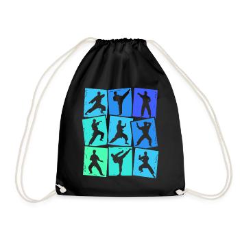 Taekwondo Karate Martial Arts Men Kids Boys - Drawstring Bag - black - Front