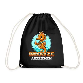 Seahorse Bronze Badge Swimming Course - Drawstring Bag - black - Front