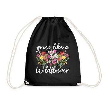 Grandir comme une fleur sauvage - Sac de sport léger - noir - Devant
