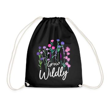 Conception de fleurs sauvages en cire - Sac de sport léger - noir - Devant