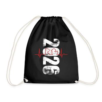 Rente 2026 - Retraite - Courbe ECG de rente - Sac de sport léger - noir - Devant