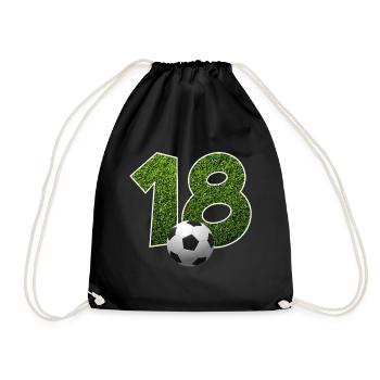 NO. 18 NUMBER 18 FOOTBALL 18TH BIRTHDAY - Drawstring Bag - black - Front