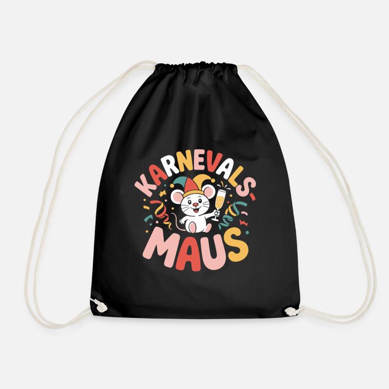 Karnevalsmaus Karneval Köln Kölner Karnevals Maus - Turnbeutel - Schwarz