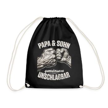 Dad and son Faust together unbeatable - Drawstring Bag - black - Front