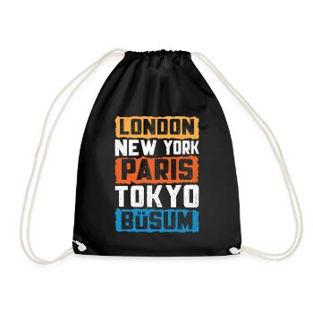Vacances à la mer du Nord LONDRES NEW YORK PARIS TOKYO - Sac de sport léger - noir - Devant