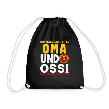 Oma Ossi Spruch Rocke Les deux RDA Stolz - Sac de sport léger - noir - Devant